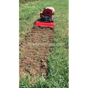 Plantation en verger d&#39;un cultivateur à tracteur à chenilles